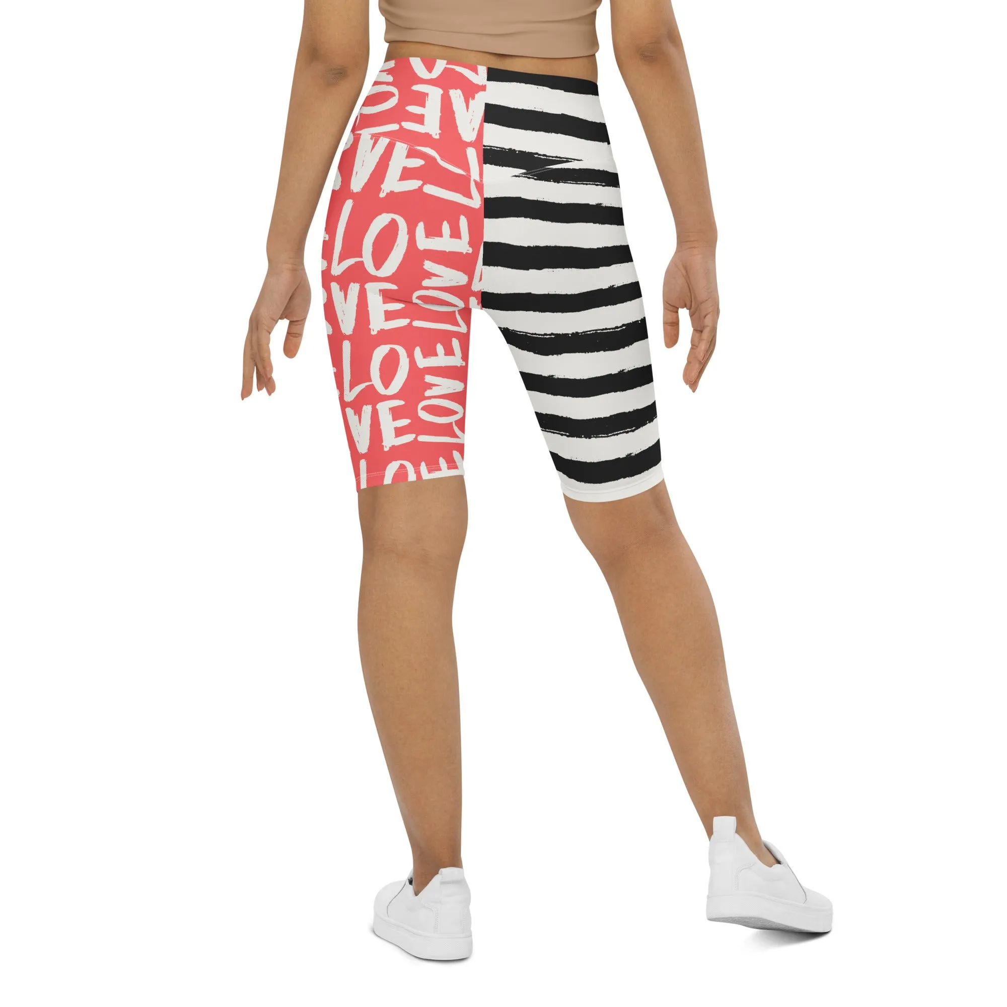 Two-Patterned Valentine's Day Biker Shorts