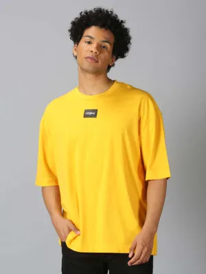 UrGear Solid Men Round Neck yellow T-shirt