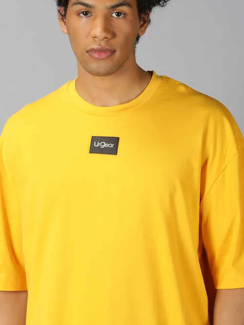 UrGear Solid Men Round Neck yellow T-shirt