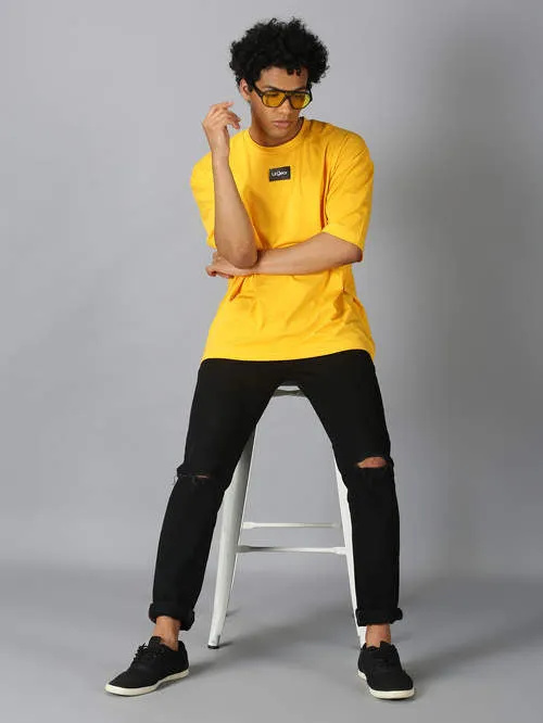 UrGear Solid Men Round Neck yellow T-shirt