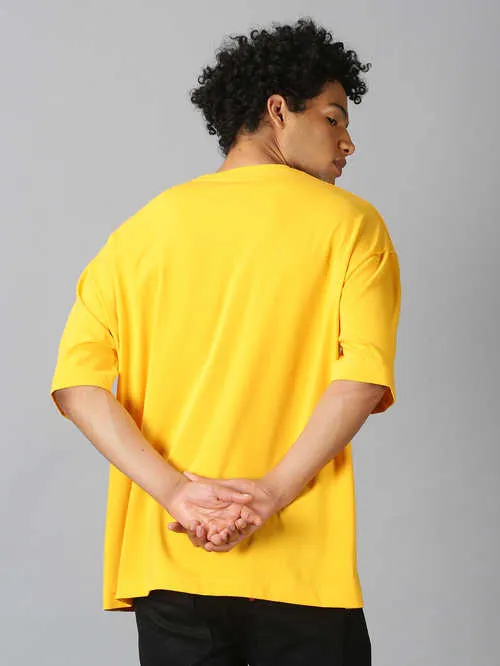 UrGear Solid Men Round Neck yellow T-shirt