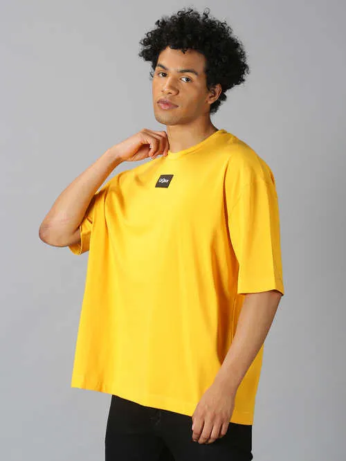 UrGear Solid Men Round Neck yellow T-shirt