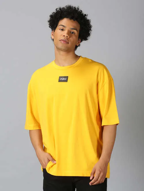 UrGear Solid Men Round Neck yellow T-shirt