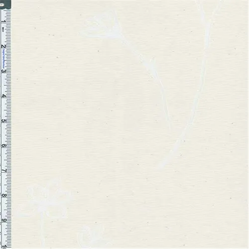 Vanilla Floral Burnout Cotton/Poly Fabric