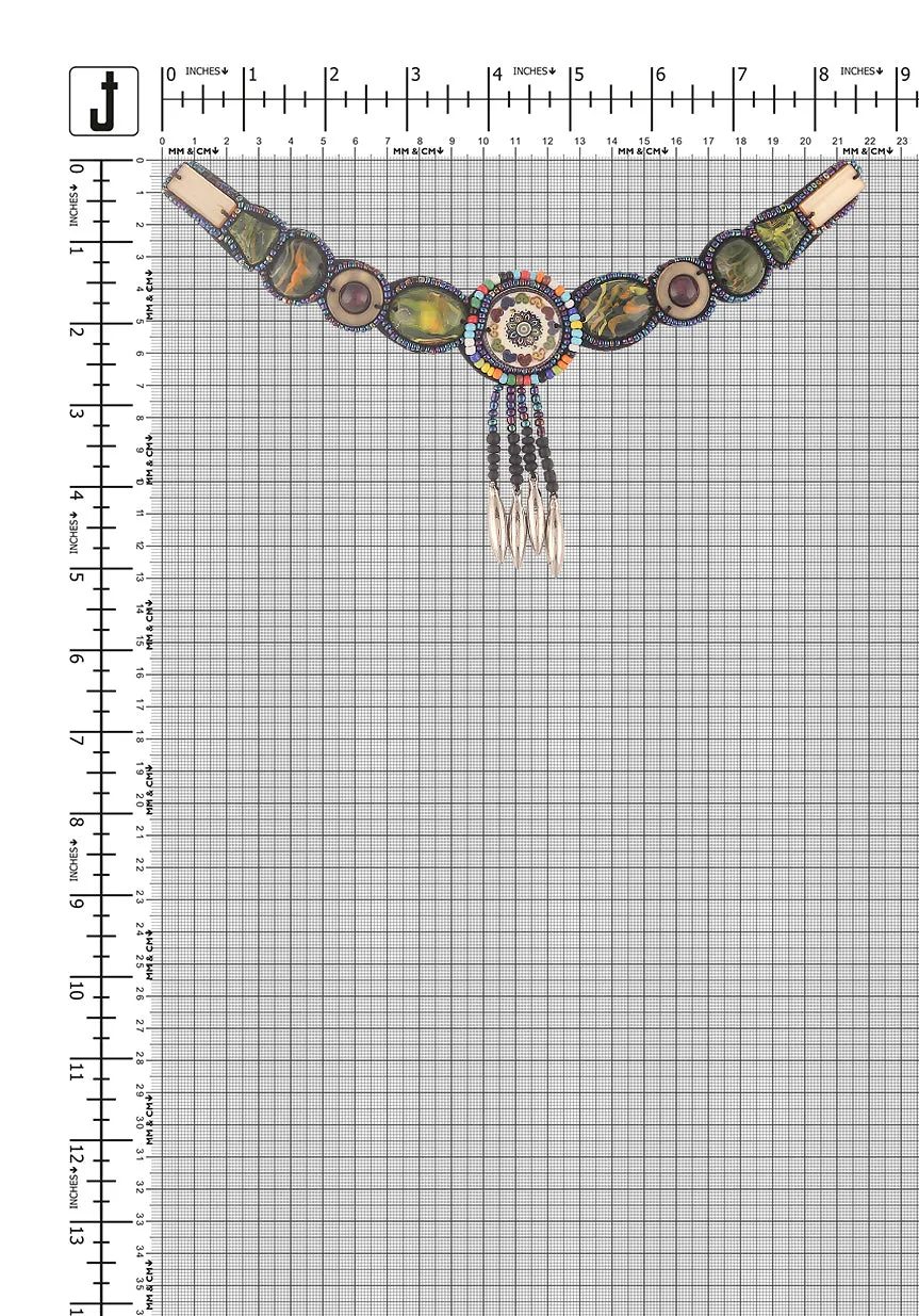 Vintage Bohemian Style Multicoloured Beaded Neck