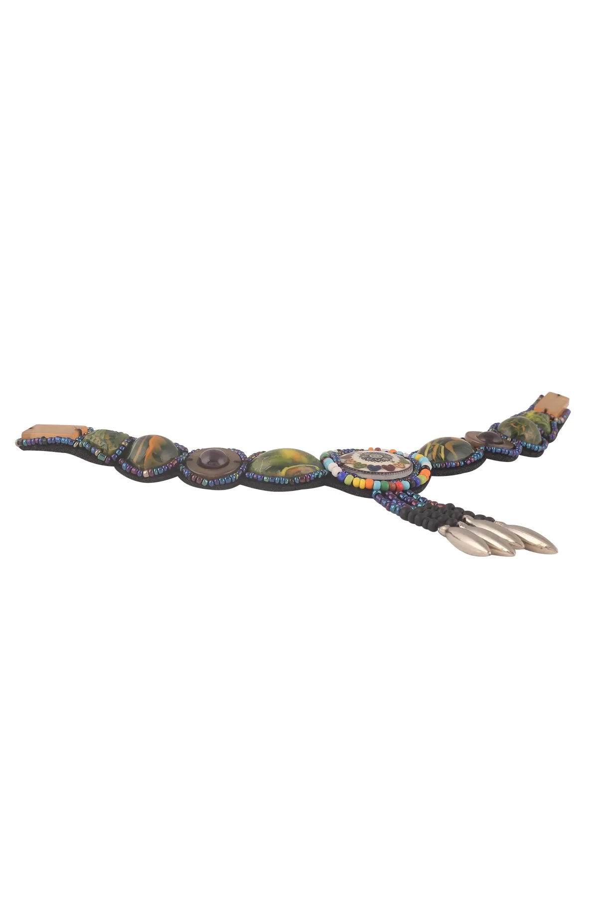 Vintage Bohemian Style Multicoloured Beaded Neck