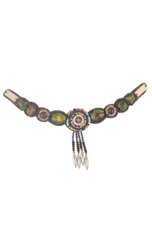 Vintage Bohemian Style Multicoloured Beaded Neck