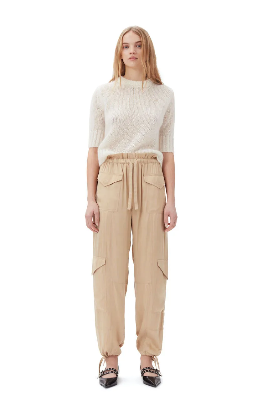 Washed Satin Pants safari