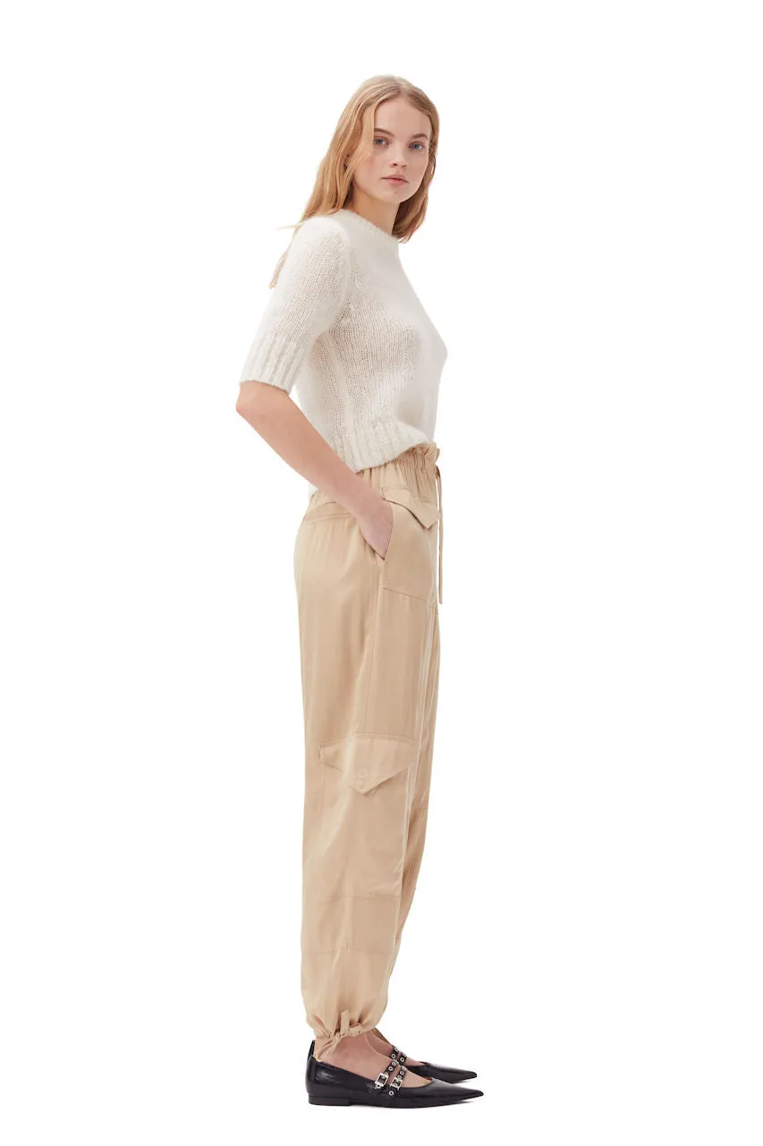 Washed Satin Pants safari