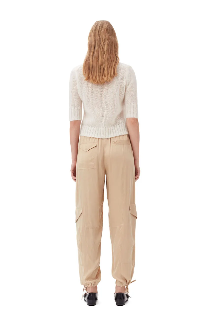 Washed Satin Pants safari