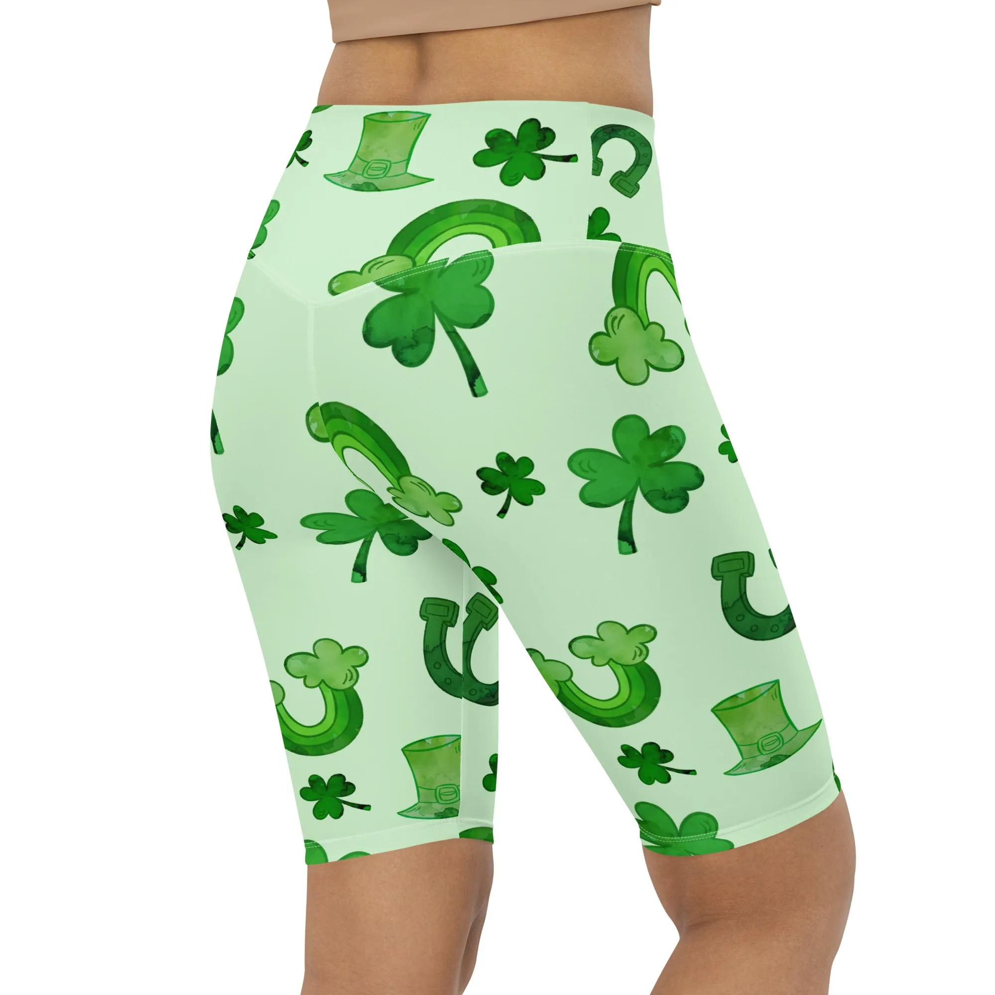 Watercolor St. Patrick's Day Biker Shorts