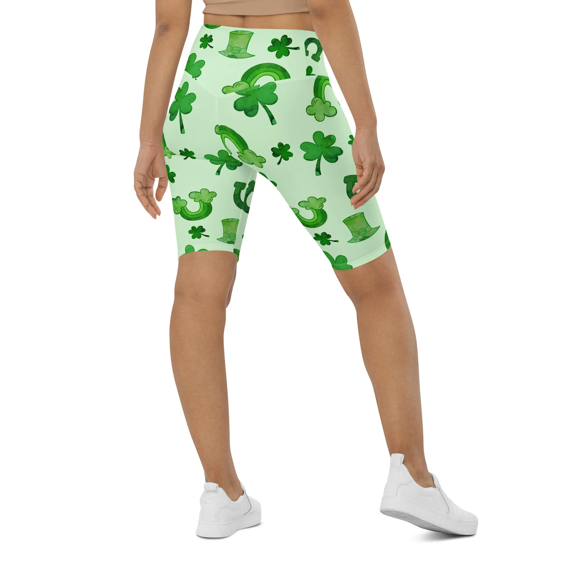 Watercolor St. Patrick's Day Biker Shorts