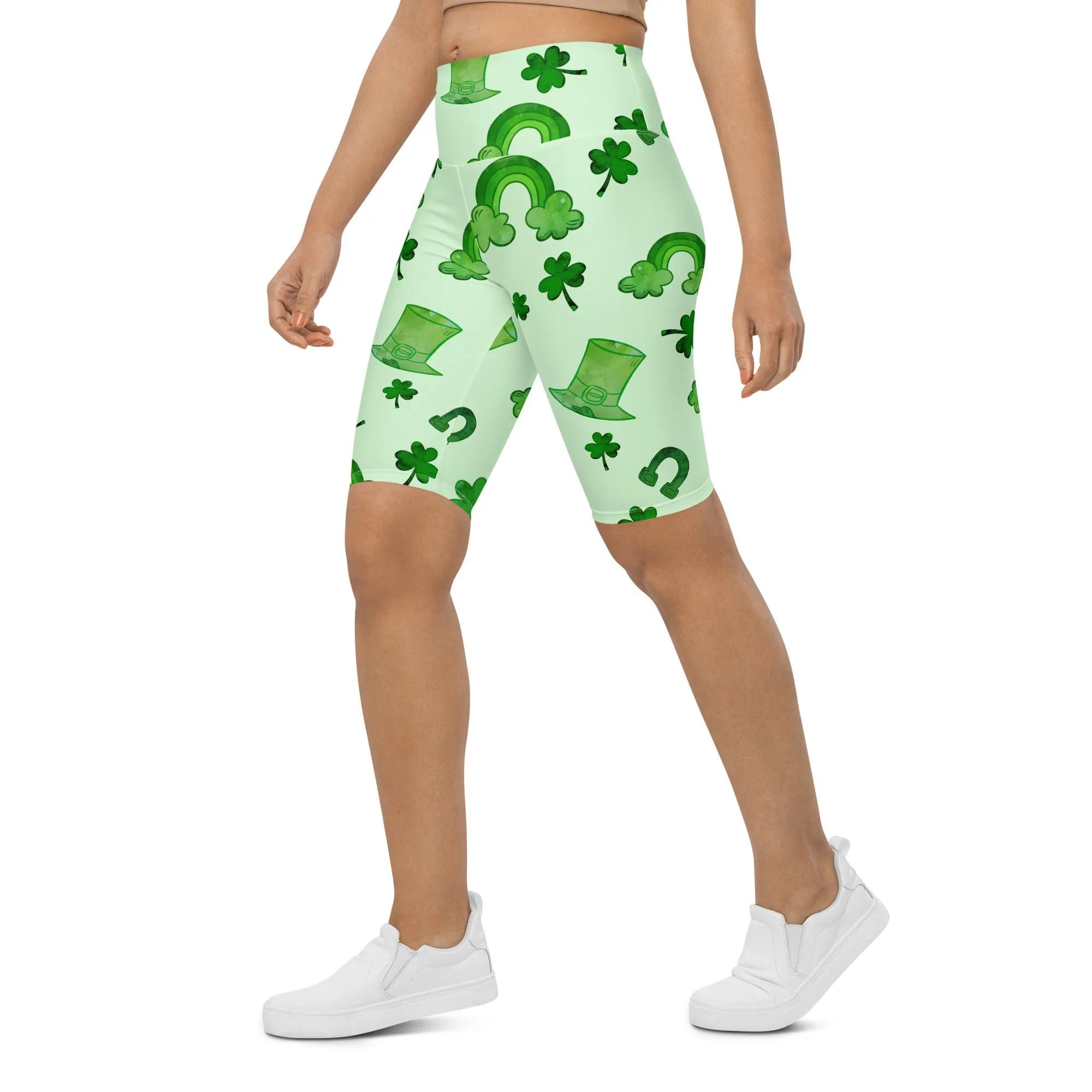 Watercolor St. Patrick's Day Biker Shorts