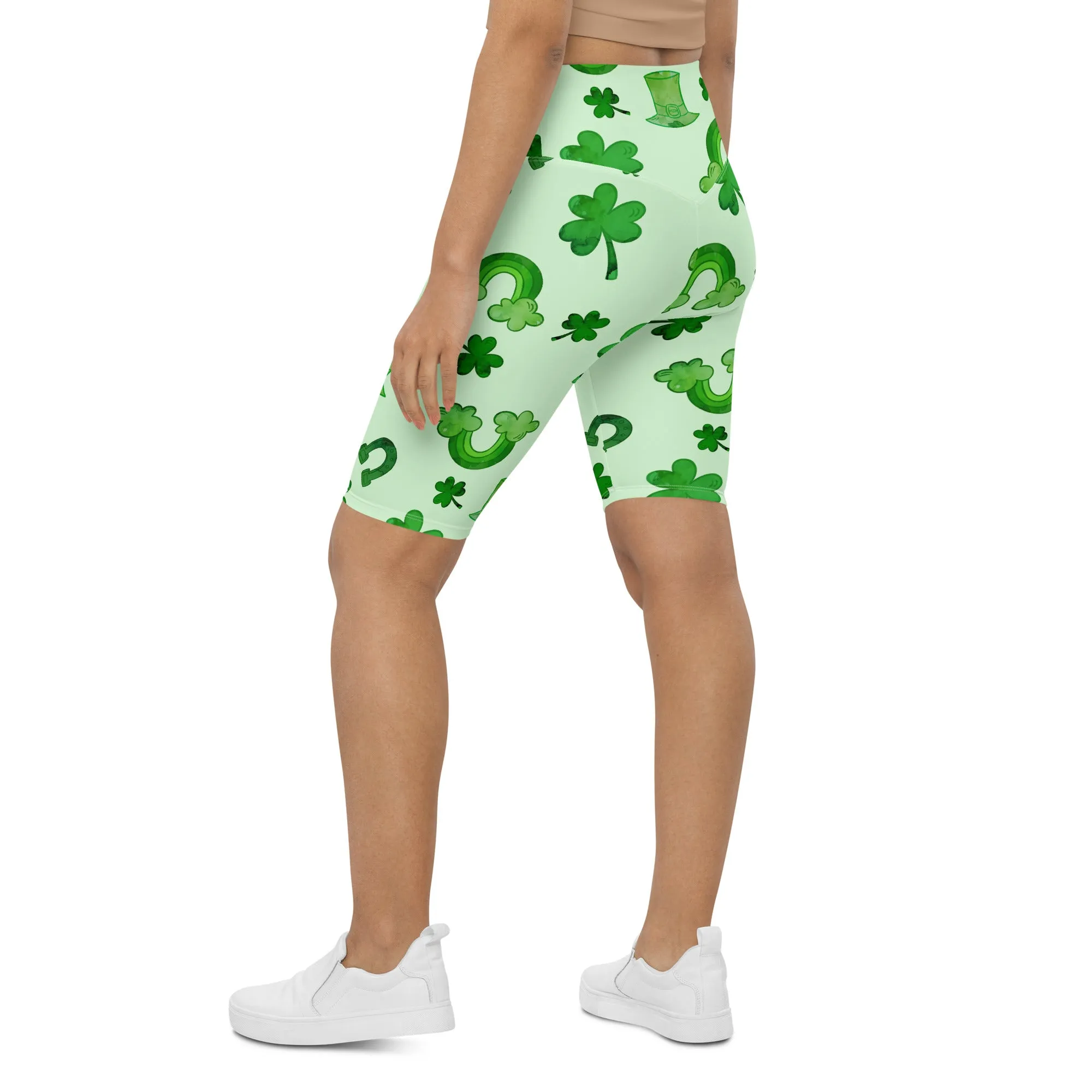 Watercolor St. Patrick's Day Biker Shorts