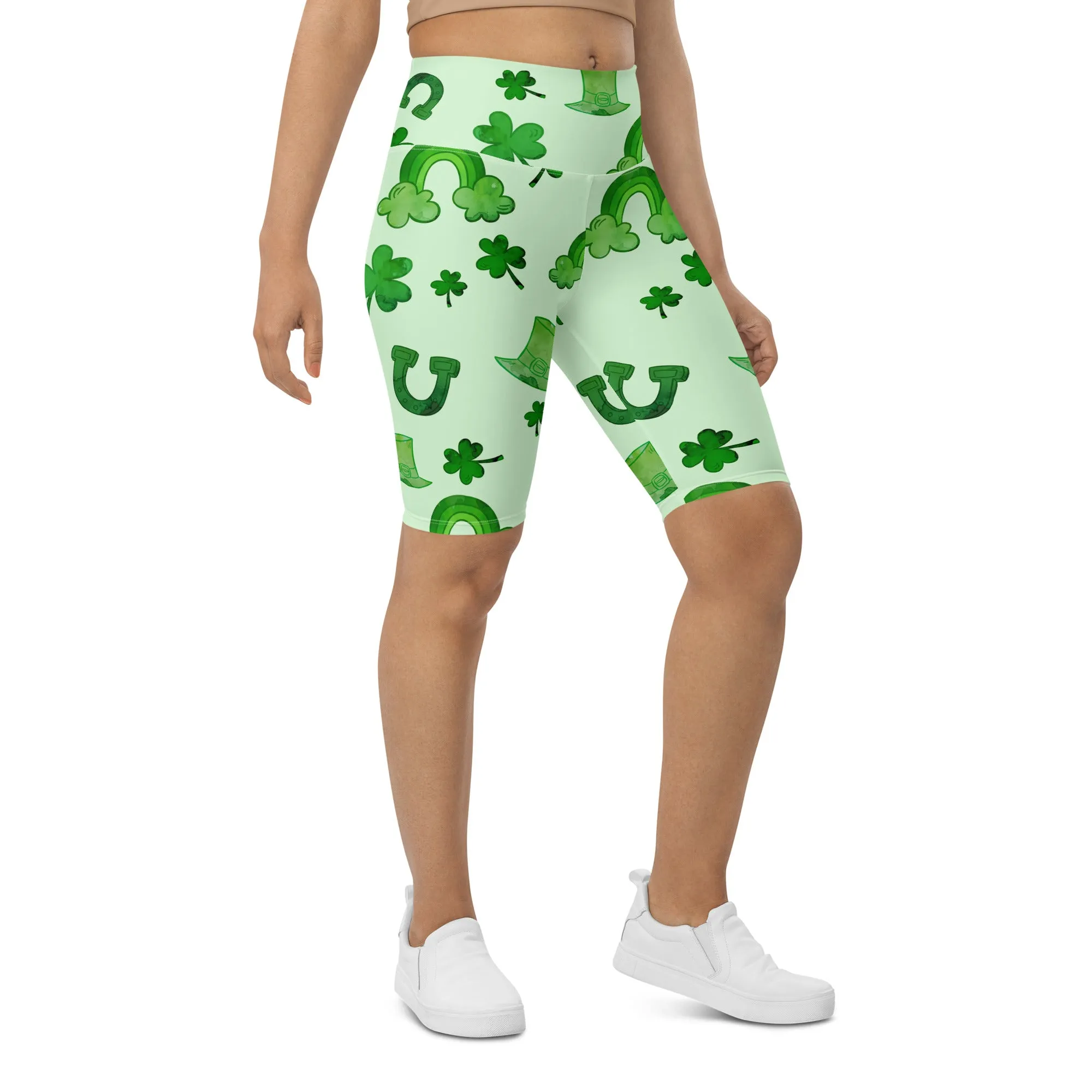 Watercolor St. Patrick's Day Biker Shorts