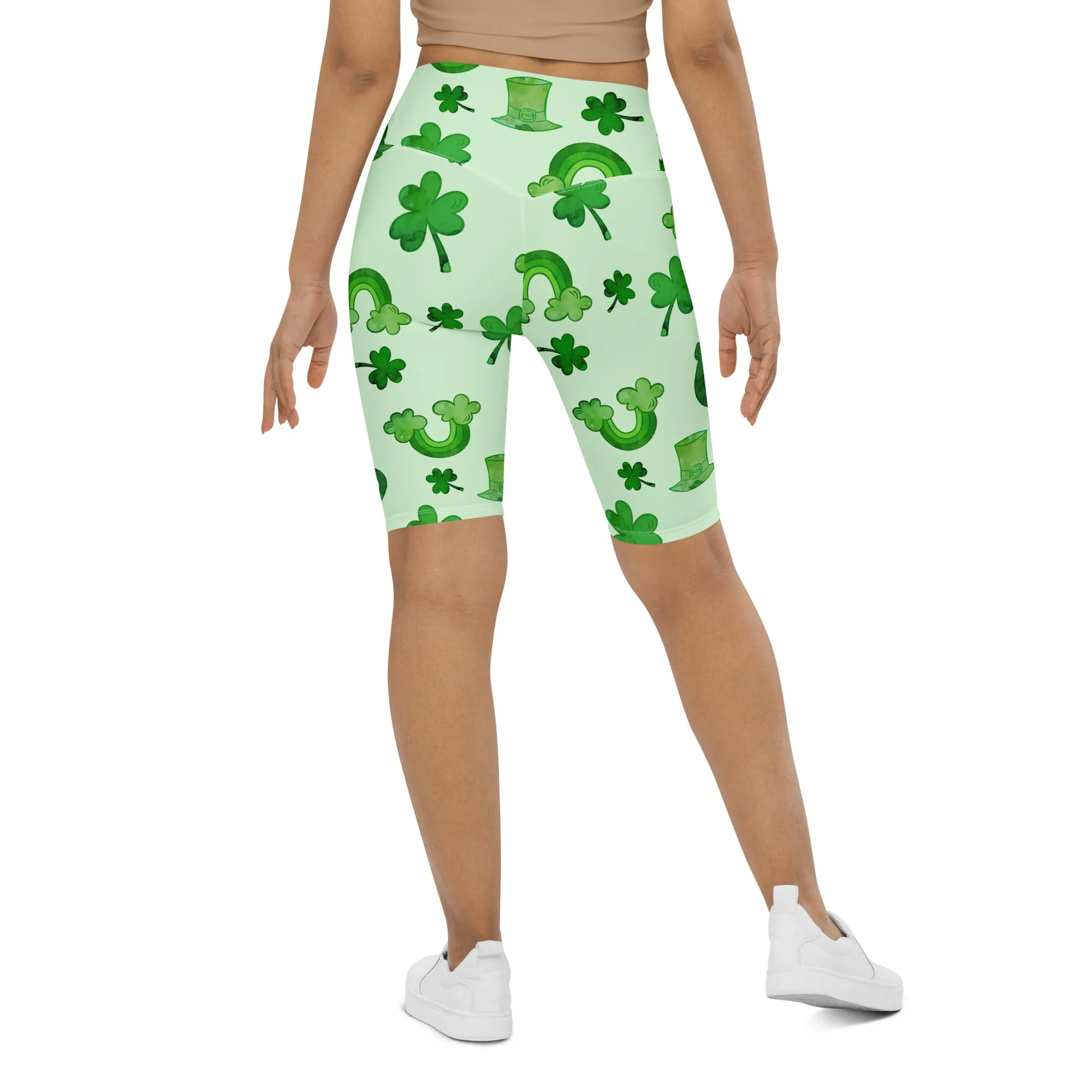 Watercolor St. Patrick's Day Biker Shorts