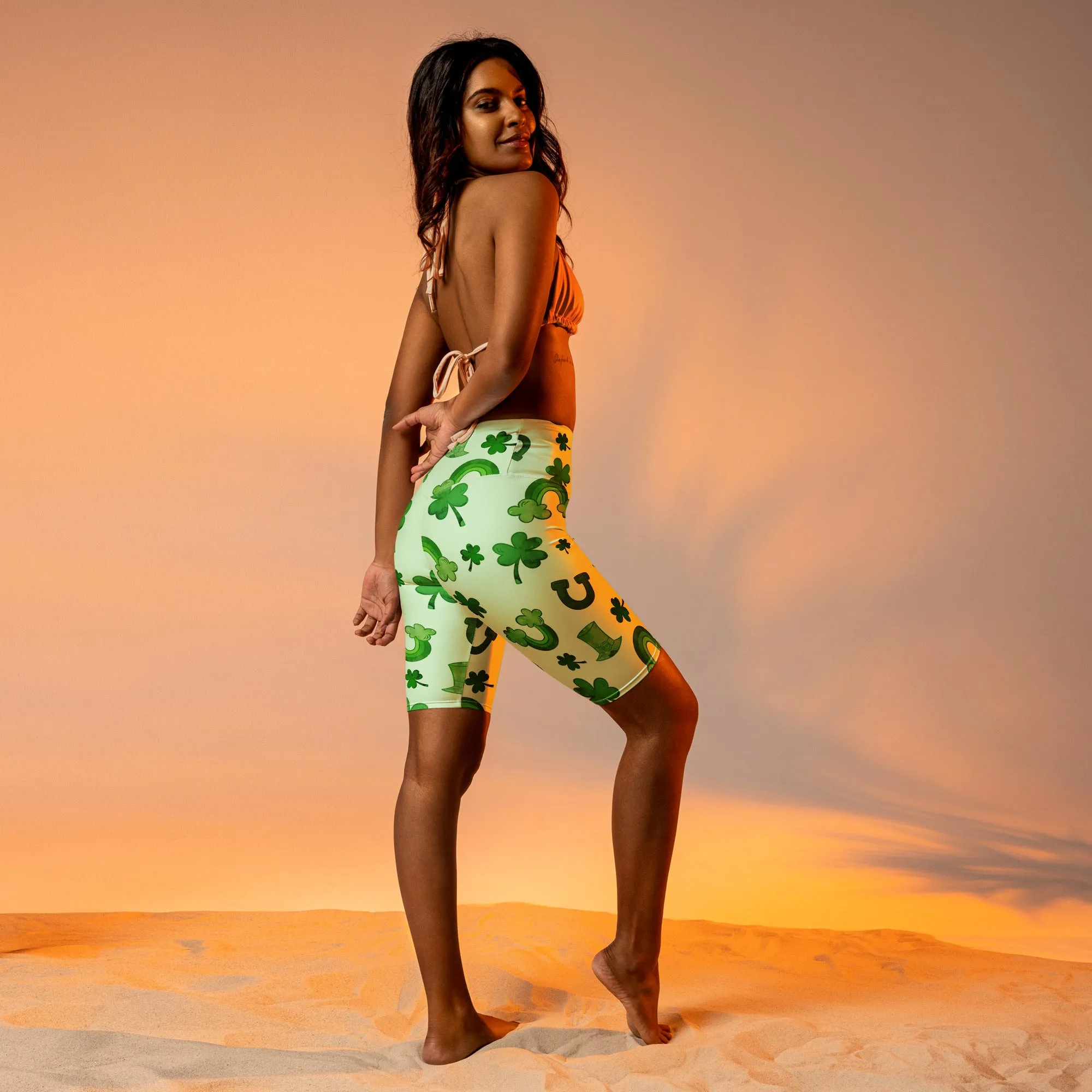 Watercolor St. Patrick's Day Biker Shorts