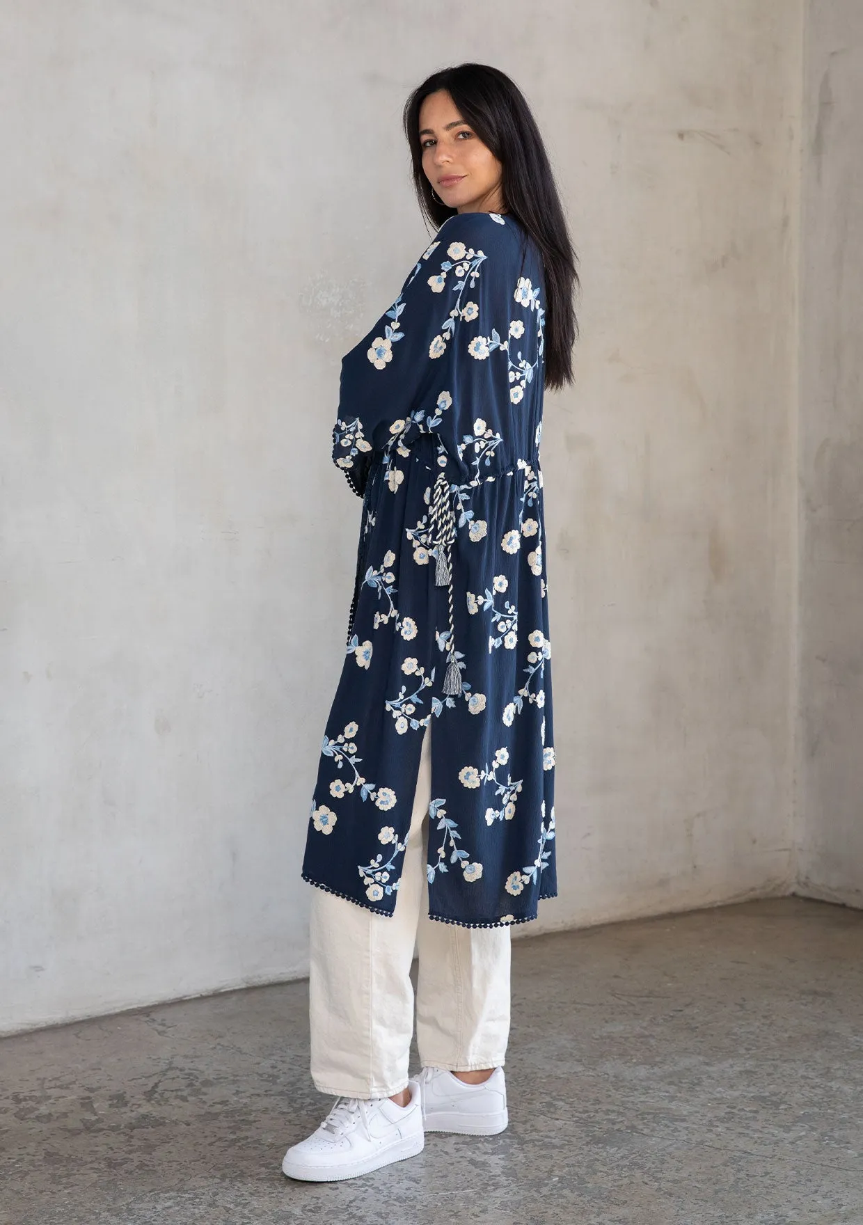 Waterfront Embroidered Kimono