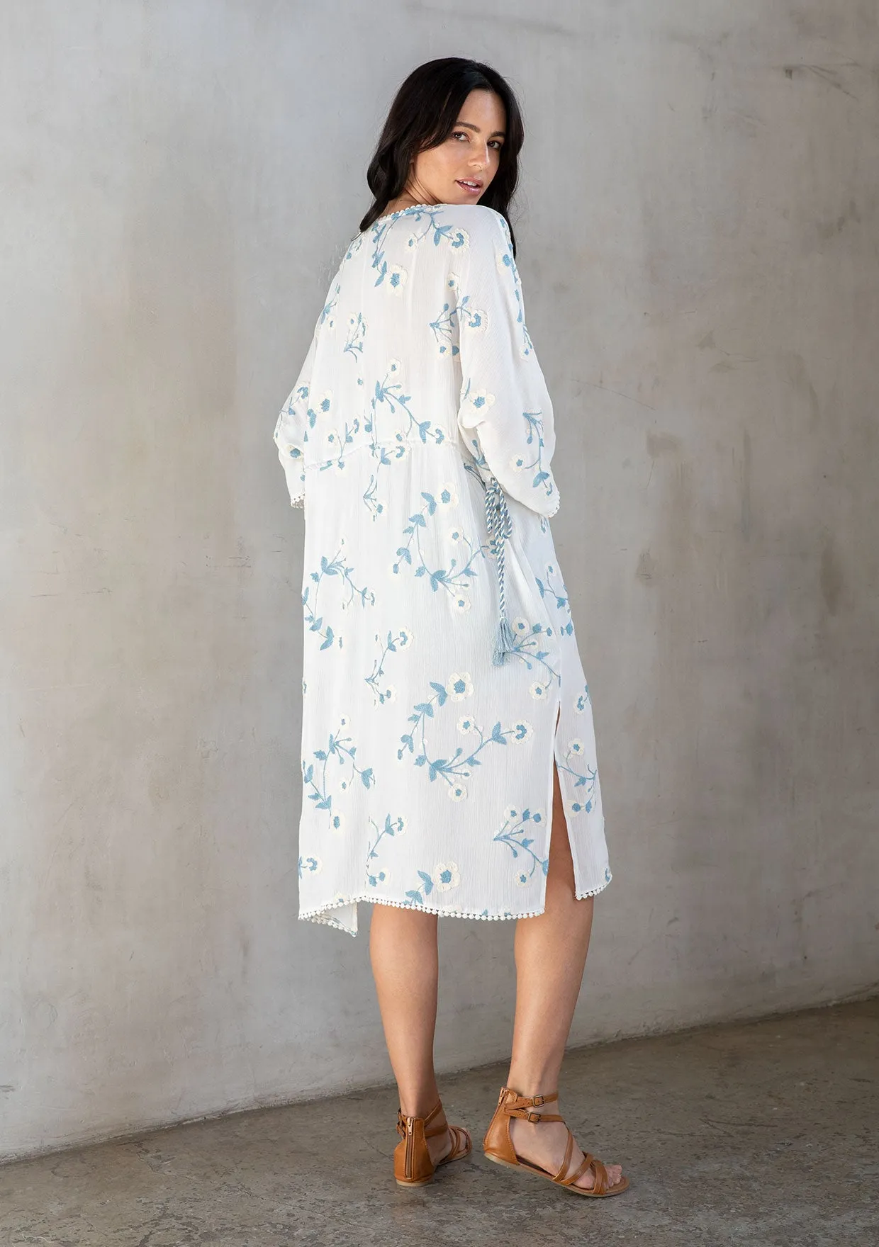 Waterfront Embroidered Kimono