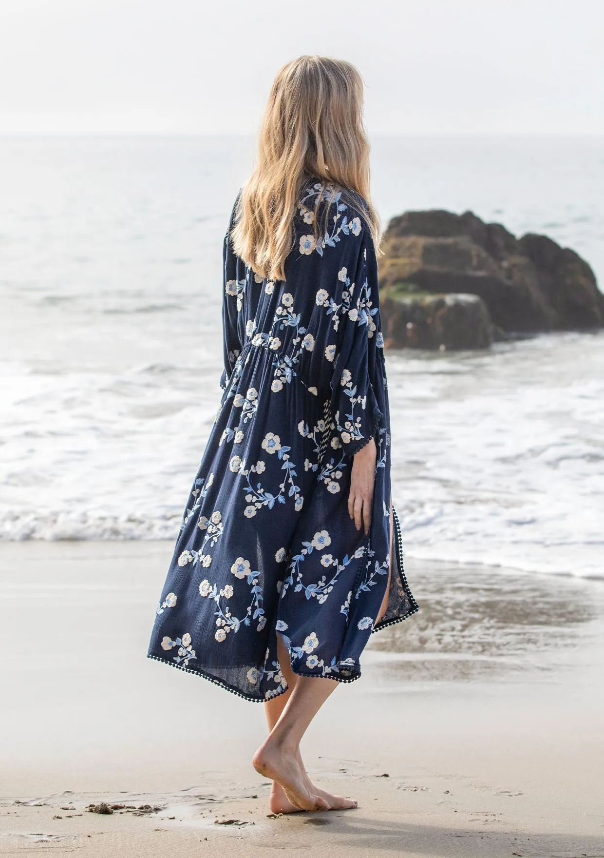 Waterfront Embroidered Kimono