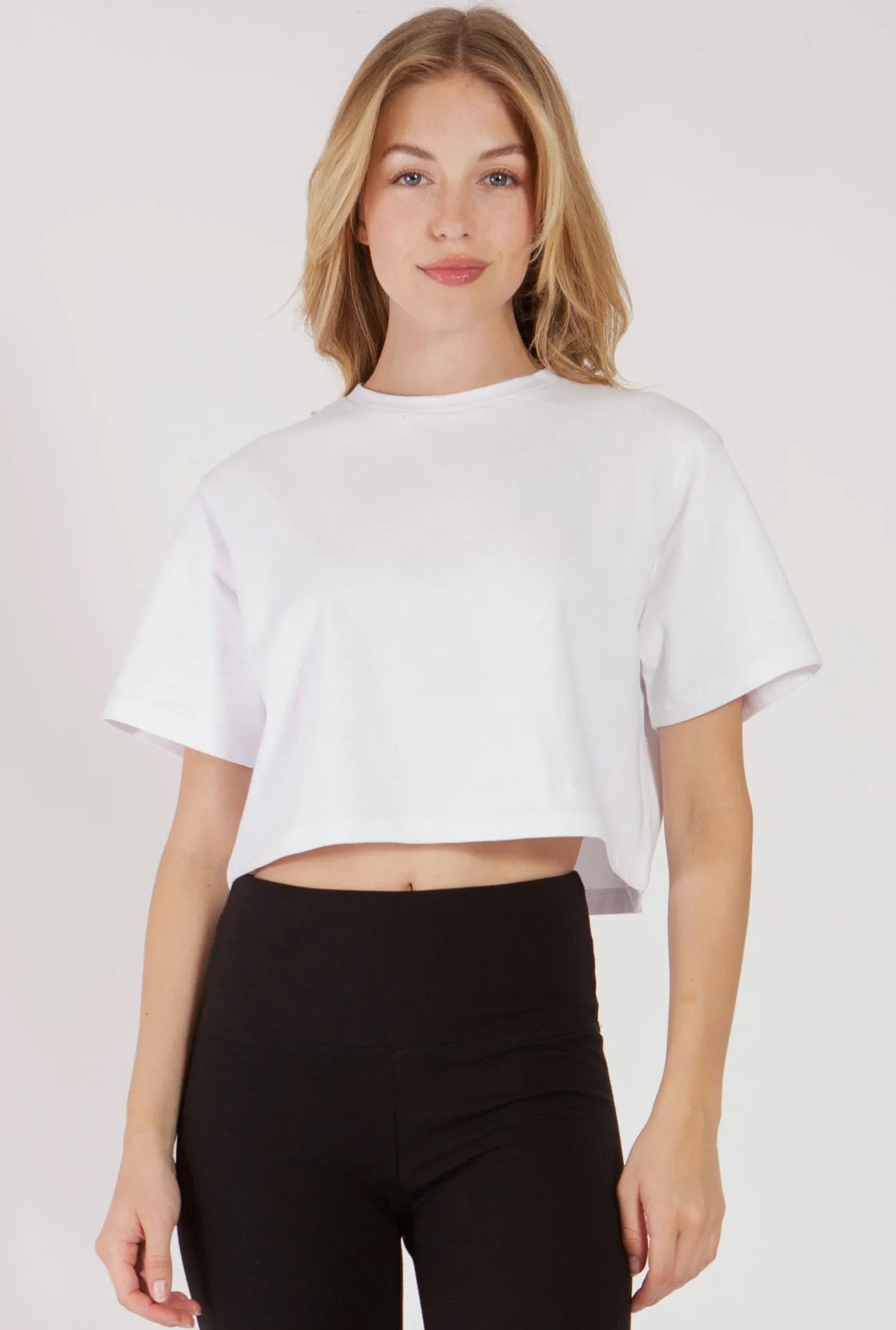 White Cropped Tee