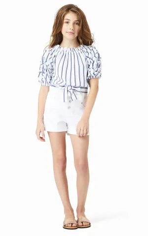 White High Waist Short
