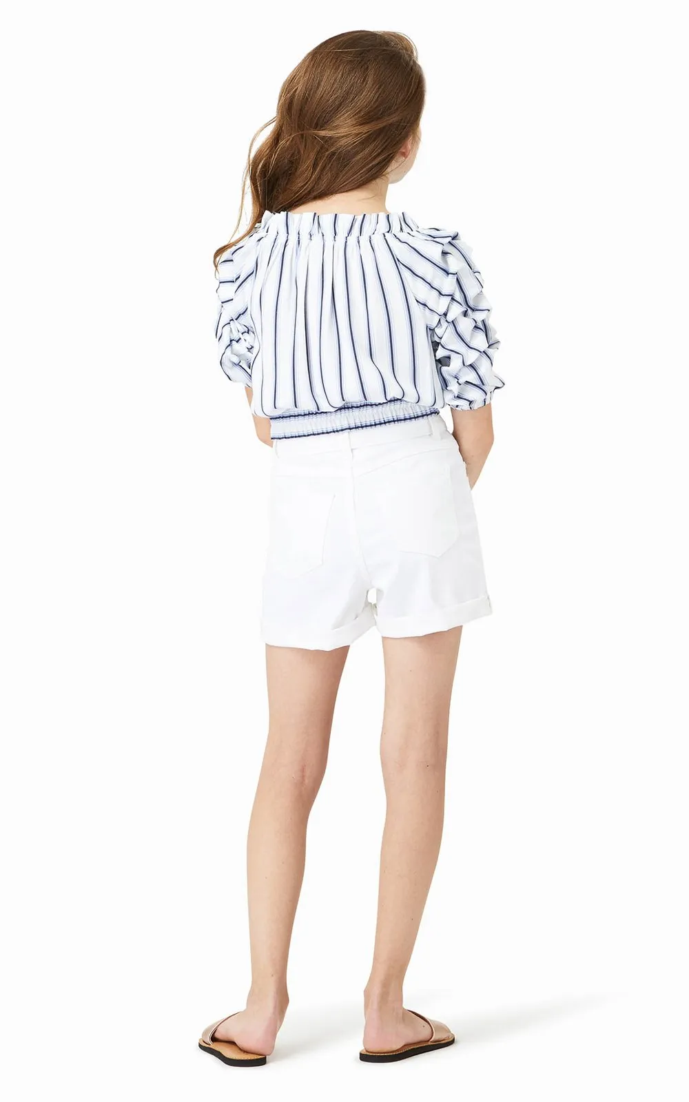 White High Waist Short