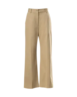 Wide Leg Gabardine Trousers