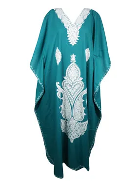 Woman Maxi Caftan Dress Sky Blue Flowy Kimono Kaftan  L-2XL