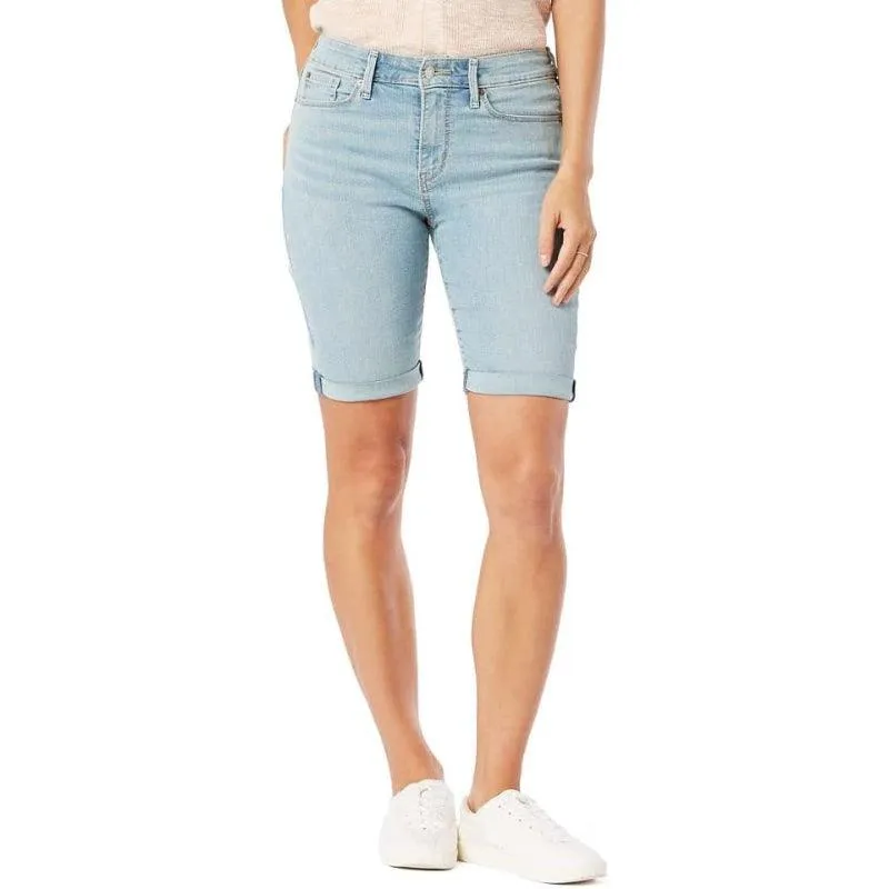 Women Mid Rise Denim Bermuda Shorts