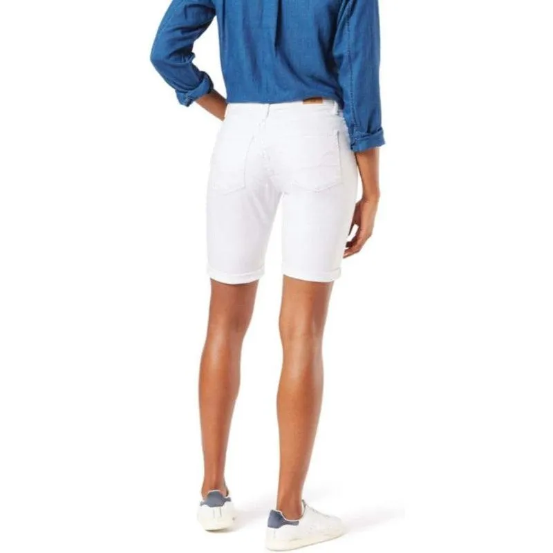 Women Mid Rise Denim Bermuda Shorts