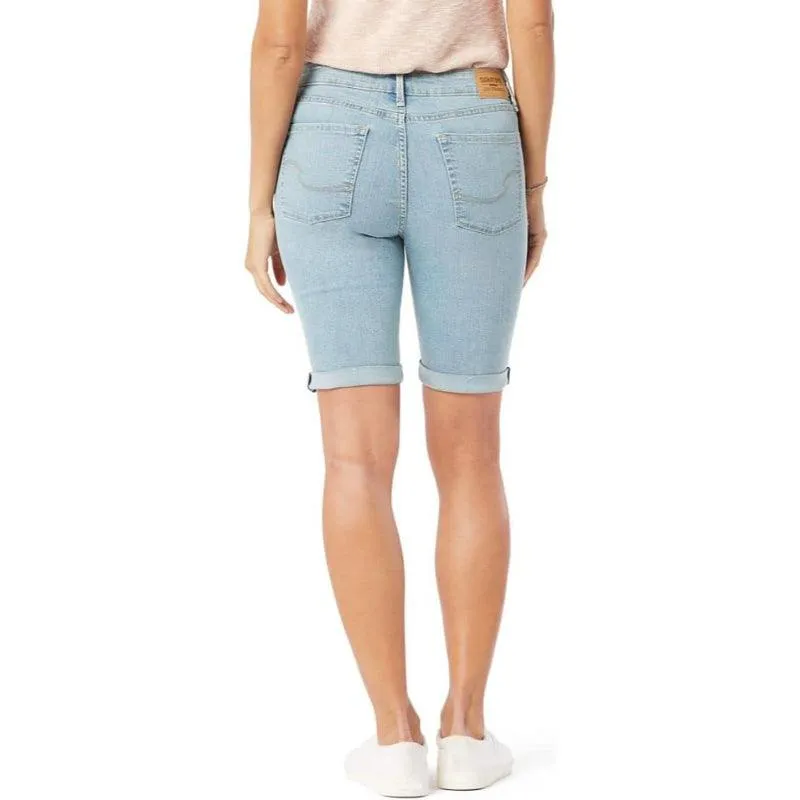 Women Mid Rise Denim Bermuda Shorts