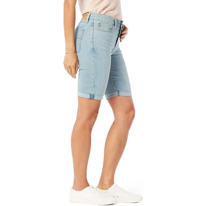 Women Mid Rise Denim Bermuda Shorts