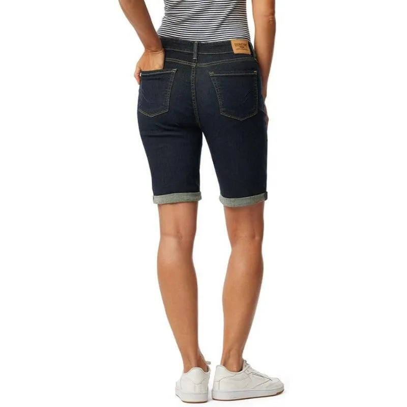 Women Mid Rise Denim Bermuda Shorts