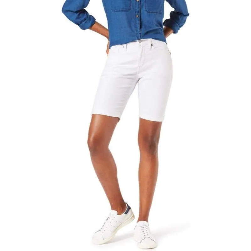 Women Mid Rise Denim Bermuda Shorts