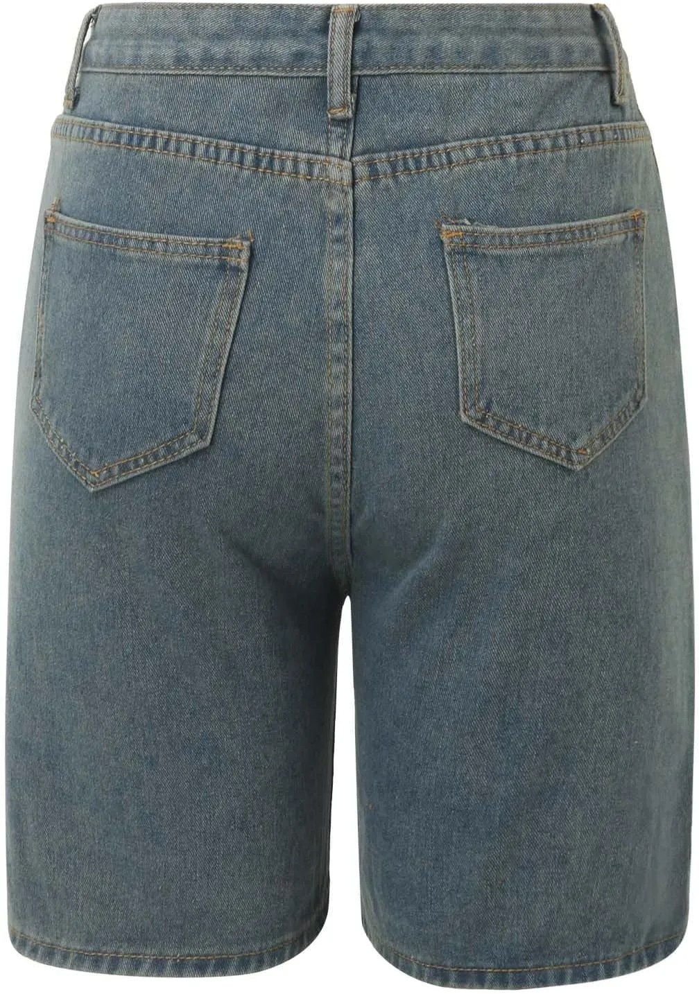 Women's Denim Shorts Trendy High Waisted Casual Summer Cropped Stretchy Bermuda Long Jean Shorts Straight Leg Pants