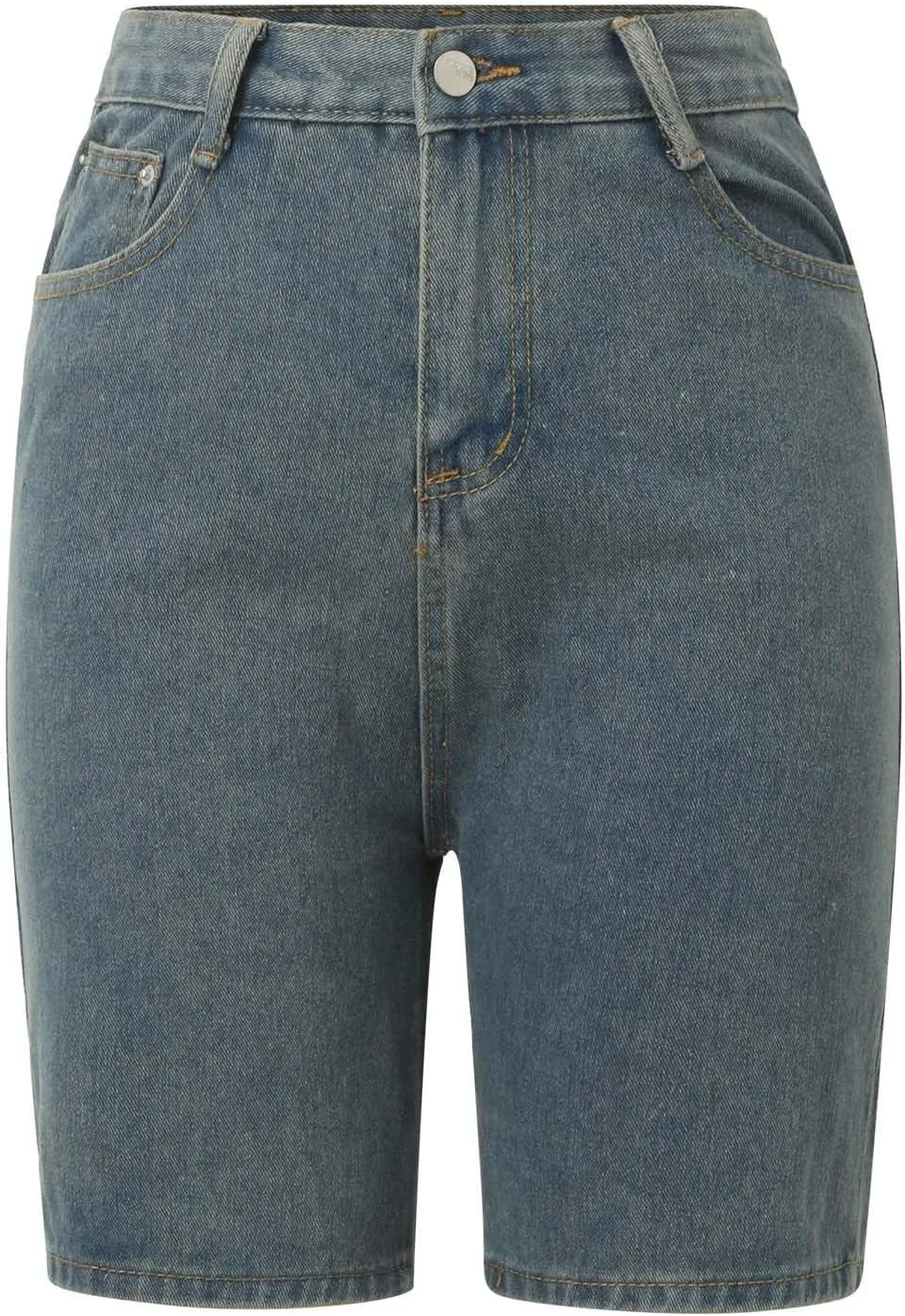 Women's Denim Shorts Trendy High Waisted Casual Summer Cropped Stretchy Bermuda Long Jean Shorts Straight Leg Pants