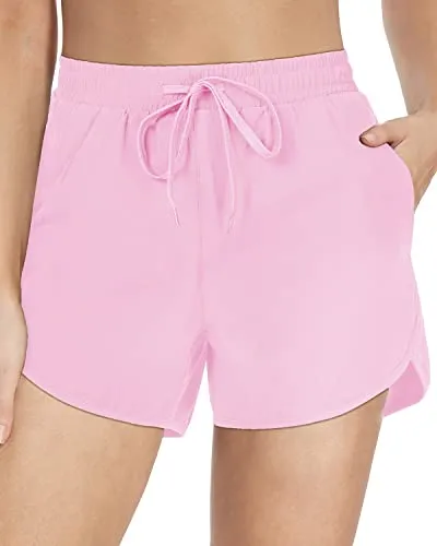 Women's High Waisted UPF 50  Board Shorts Swim Shorts