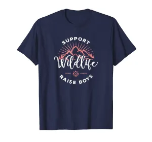 Womens Support Wildlife Raise Boys Shirt For Mom Mother