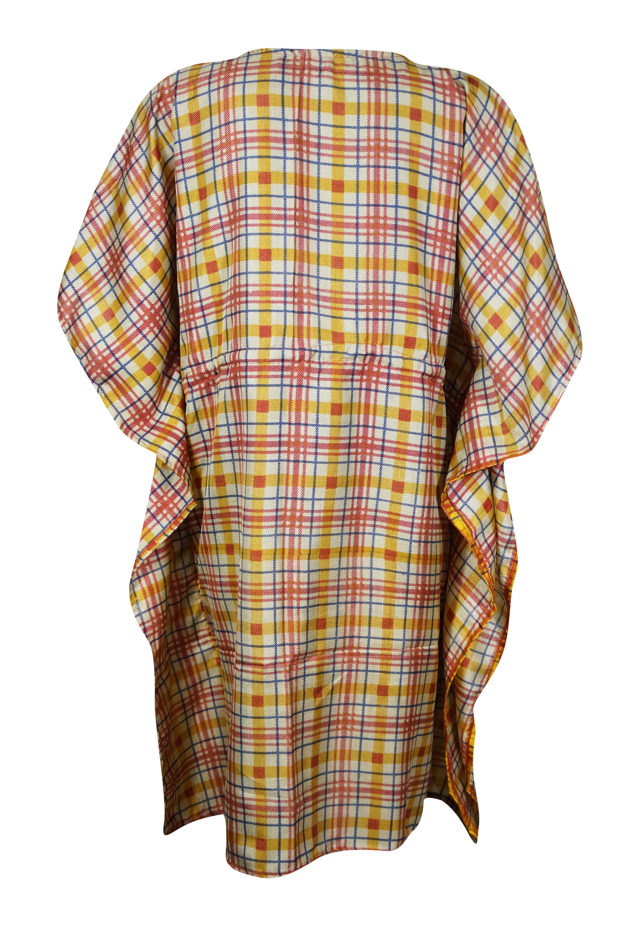 Women's White & Pink Midi Kaftan – Festival-Ready Boho Dress M-XL