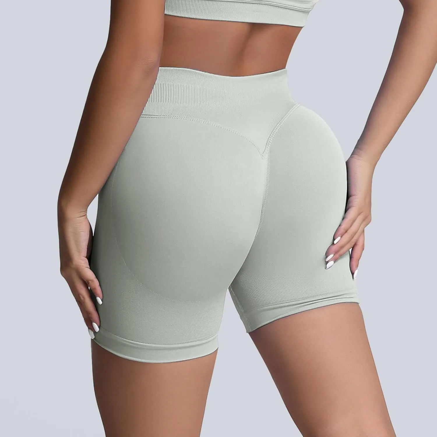 Workout Shorts for Women High Waisted Tummy Control Yoga Shorts Seamless Scrunch Butt Lifting Gym Biker Shorts