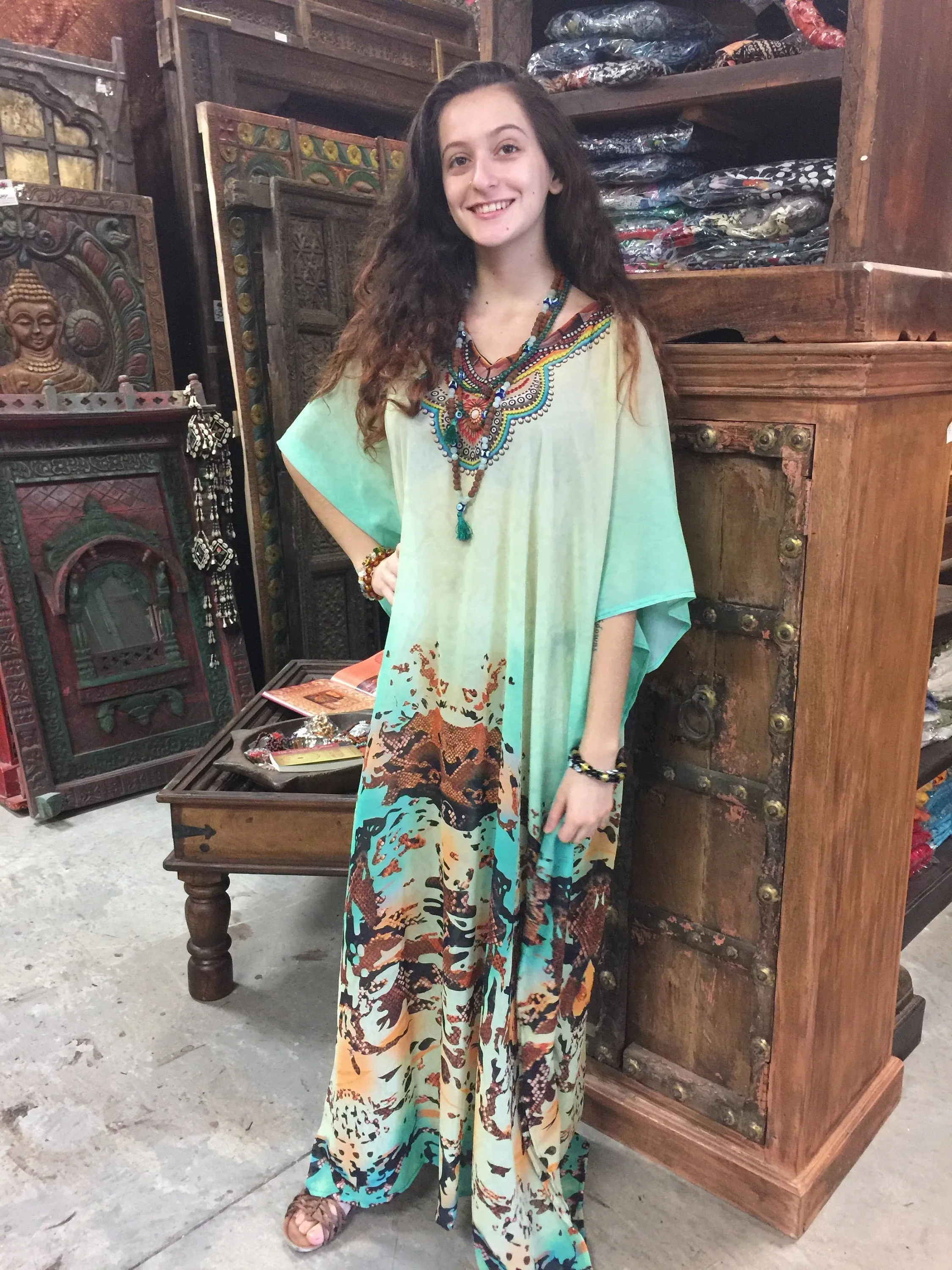 Yellow Caftan Beach Maxi Dress, Bohemian Kaftan Sheer Maxi Dresses 3XL